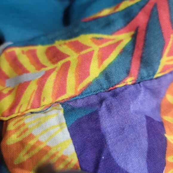 Cynthia Rowley Wrap Skirt Colorful Blue Tropical Foliage Leaf Print Sarong Large - Picture 9 of 16